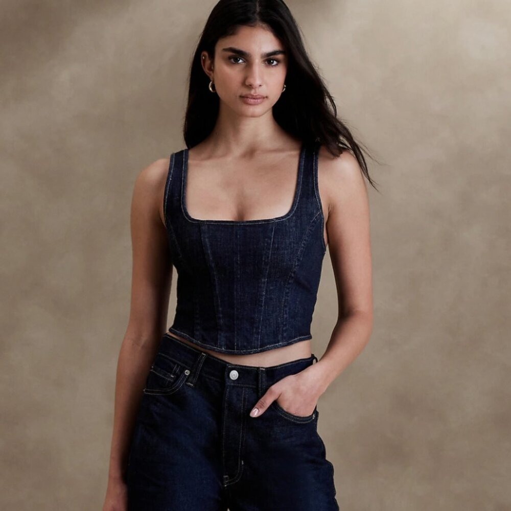 Banana Republic Agatha Denim Bustier Top